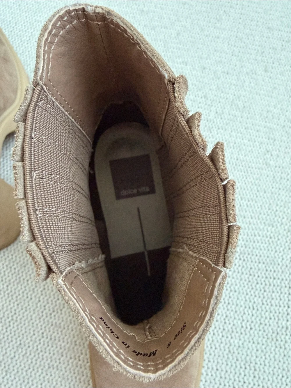 Dolce Vita Brown Suede Caster H2O Lug Sole Boots Size 8